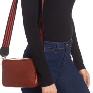 Clare V. Leather Crossbody Bag - cognac